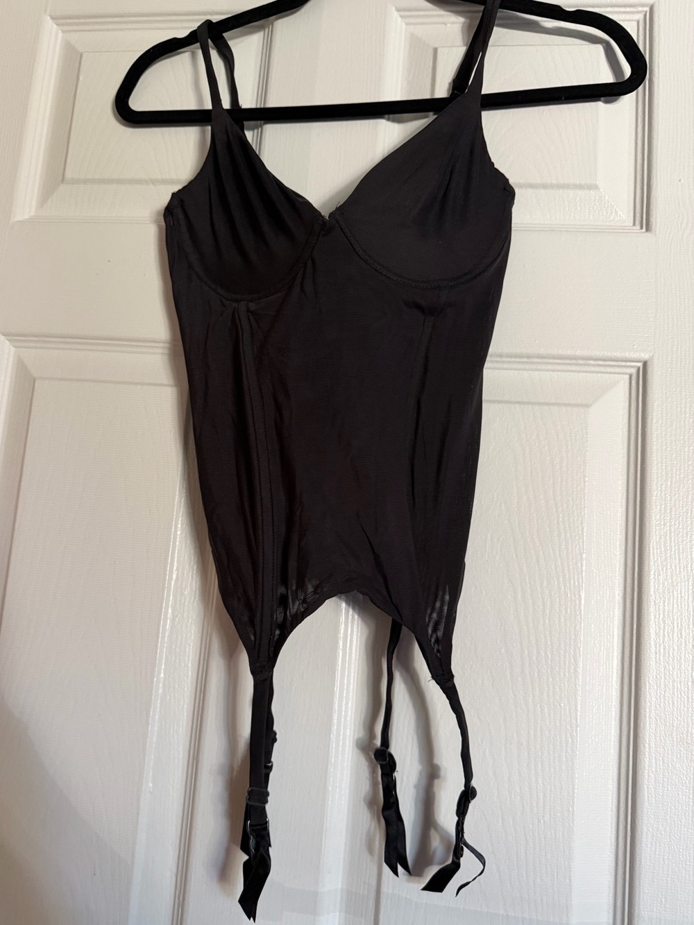 Victoria's Secret Black Gartered Bodysuit Y2K retro